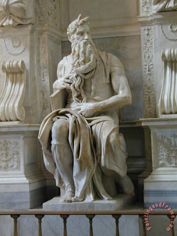 Michelangelo Tomb of Pope Julius II Moses [detail 2] Art Painting